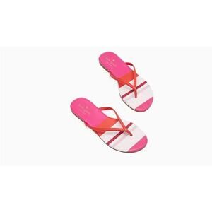 Kate Spade Pink and White Cabana Sandals - US 6